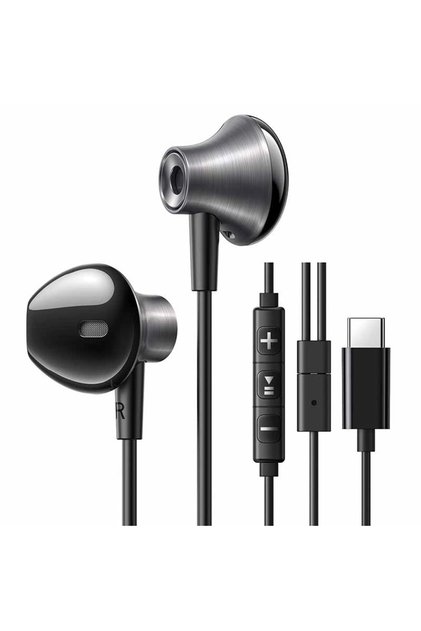 EP106 Căști intraauriculare cu fir USB-C cu microfon, 1,2m, Negru
