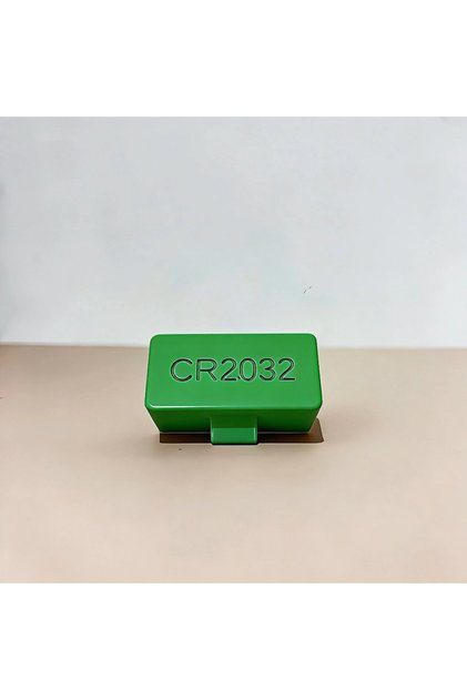 green CR2032 Button Battery Storage Box, Mini Battery Organizer, Dustproof and Moisture-proof Househ