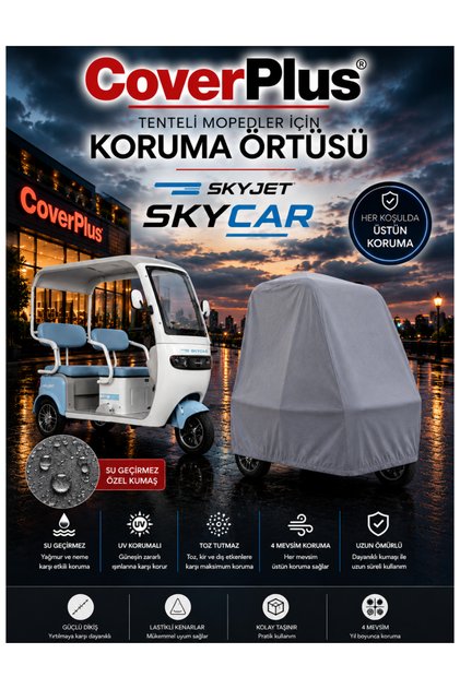 Skyjet Skycar 3-Wheel Electric Moped Compatible Waterproof Cover-Uv Protected Tarpaulin