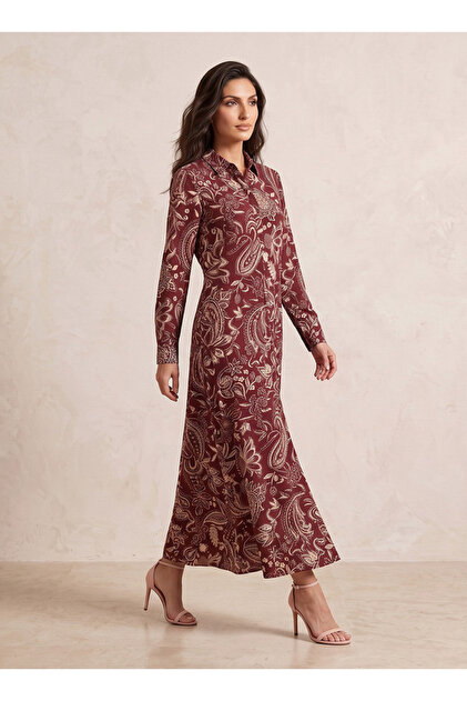 Paisley Print Trapeze Maxi Dress