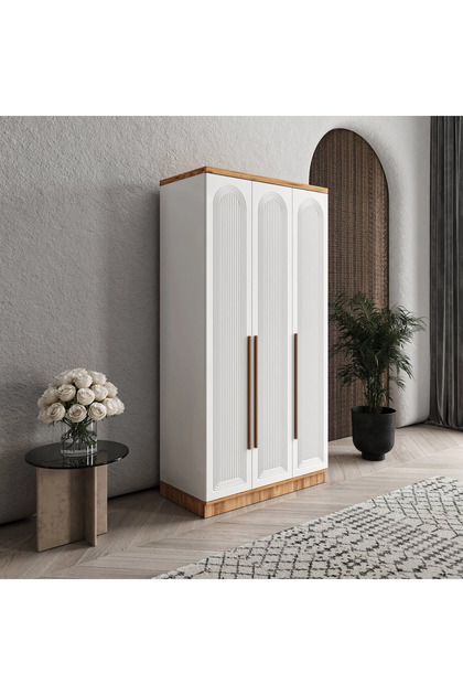 Rosa 3 Kapaklı Komple MDF Gardırop Yatak Odası Dolabı - Elbise Dolabı