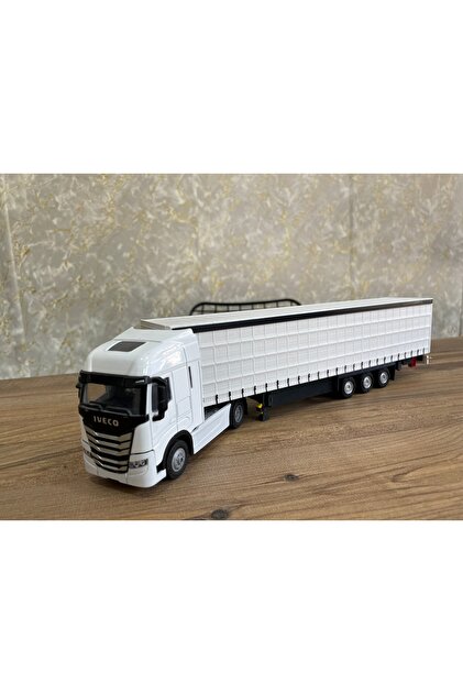 1/50 ÖLÇEK ( BEYAZ) İVECO SWAY + TENTE TRAILER 34 CM SESLİ IŞIKLI
