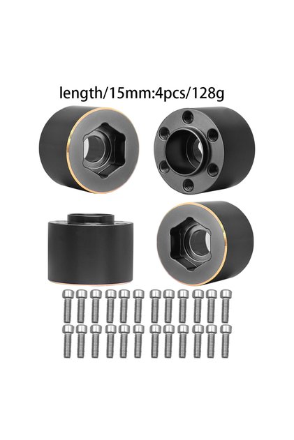 H 4pcs 15MM Brass Weights 12mm Wheel Hex Hub Widen Adapter for 1/10 RC Crawler 1.9 2.2Inch Wheels Ri