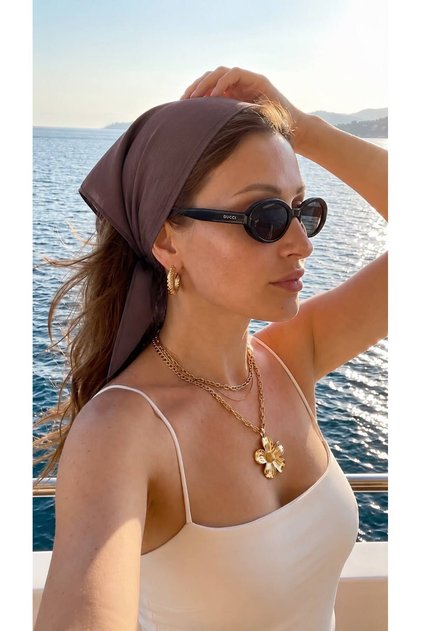 Unisex 100% Cotton Bandana Plain Brown