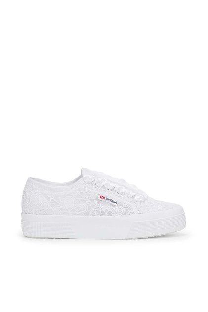 2740 Flower Macrame Kadın Beyaz Sneaker