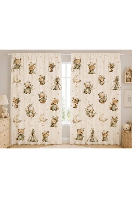 High Quality Printed Background Curtain, Patterned Background Curtain, School and Classroom Curtain, Decorative Single Panel Curtain, Digital Printed Curtain