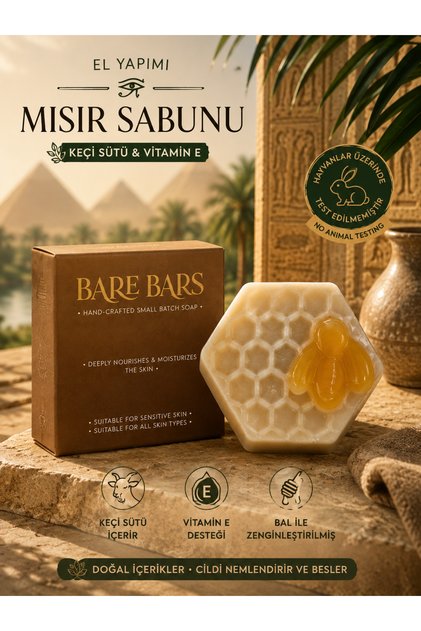 Bare Bars Goat Milk, Honey and Vitamin E Handmade Natural Soap – for Sensitive Skin