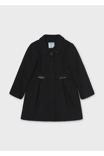 Wool Blend Girls' Long Cashmere Coat 4413