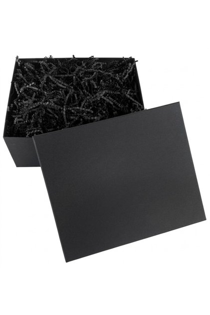 Premium Mat Siyah Hediye Kutusu - Ekstra Kalın Sert Mukavva, İçi Kırpık Kağıt Dolgulu Lüks Kutu (25x20x10 cm)
