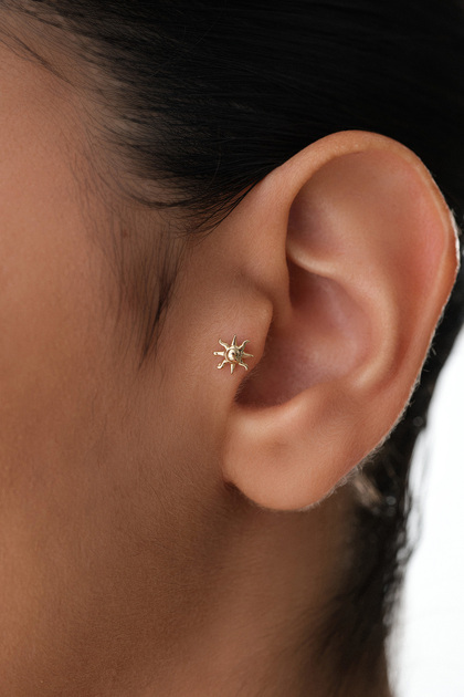 14 Ayar Altın Güneş Tragus Piercing