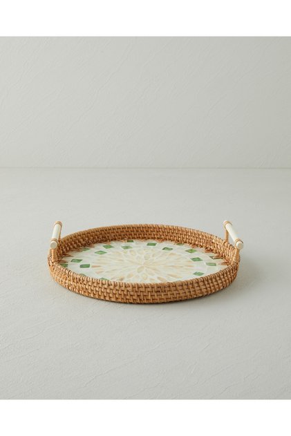 Celina Rattan Tray 28 cm Brown