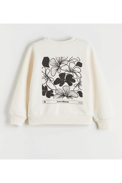 Crew Neck Floral Girls' Sweatshirt