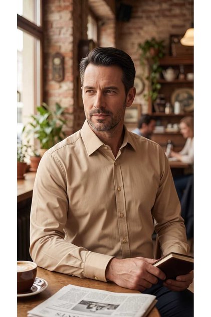 Plain Long Sleeve Lycra Men's Shirt