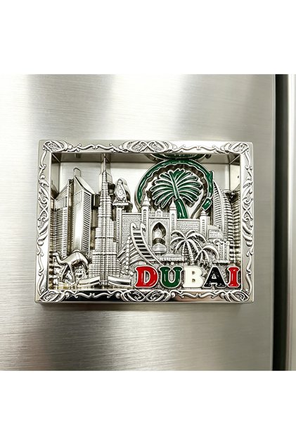 R471 Urban landmark metal refrigerator magnets retro relief hollowed-out photo frame magnet souvenir decoration refrigerator