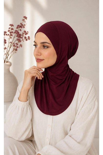 Women's Viscose Fabric Neck Collar Bonnet, Ready-Made Practical Hijab Bonnet, Sweat-Proof Flexible Bonnet