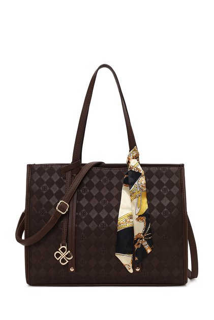 Women's Brown Printed Classic Shoulder Bag Wb500012Sb