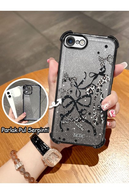 iPhone 7/8/Se 2020 2022 Compatible Transparent Four Corner Silicone Coated Glossy Edge Case