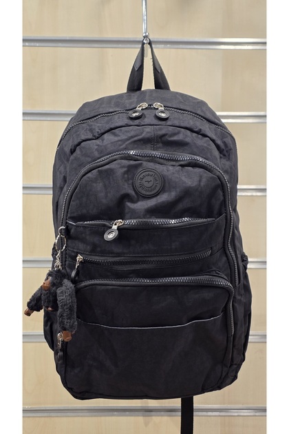 School Bag Crinkle Fabric Multi-Compartment with Accessories