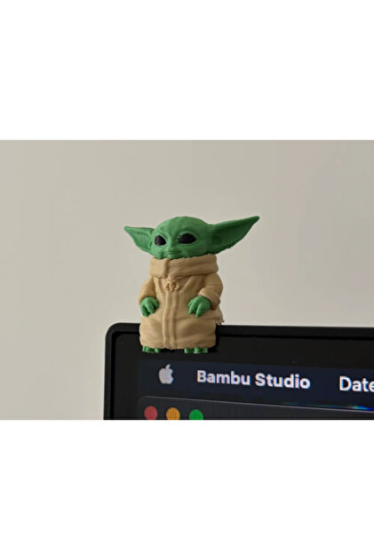 Star Wars Grogu Baby Yoda Kenara Oturan Mini Figür – Monitör ve Raf Süsü