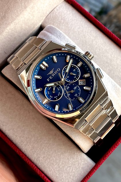 Men's wristwatch steel band 2 years warranty waterproof boxed
