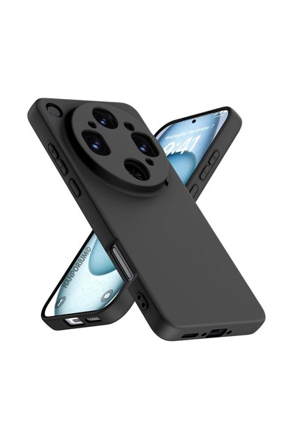 Oppo Find X9 Ultra Compatible Silicone Case - Pastel Color Tone Flexible Cover with Camera Protection - Black