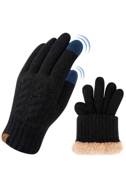 قفازات شتوية دافئة تعمل باللمس، قفازات حرارية مرنة، مصنوعة من الصوف المحبوك، للرجال والنساء، مناسبة للقيادة في الطقس البارد وكتابة الرسائل