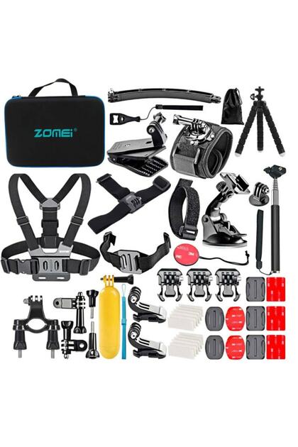 Coverzone Aksiyon Kamera Aksesuar Seti 50 Parça Kit Çantalı