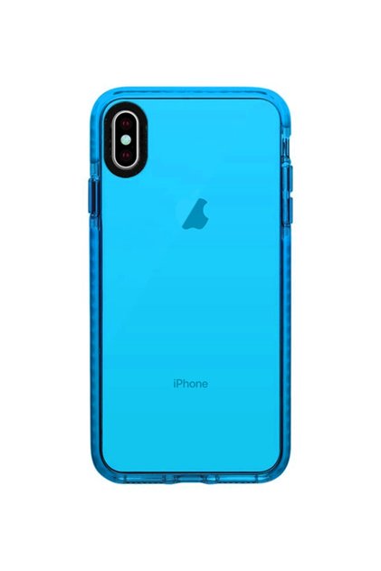 Iphone Xs Max Compatible Blue Mua Color Transparent Silicone Case