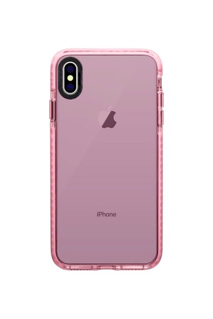 iPhone XS Max Compatible Pink Mua Color Transparent Silicone Case