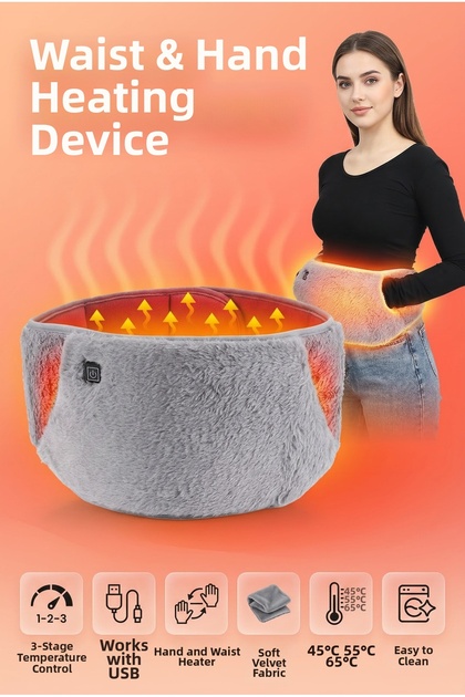 Special Day Menstrual USB Waist and Hand Warmer Belt with 3 Heat Settings Electric Portable Heating Belt