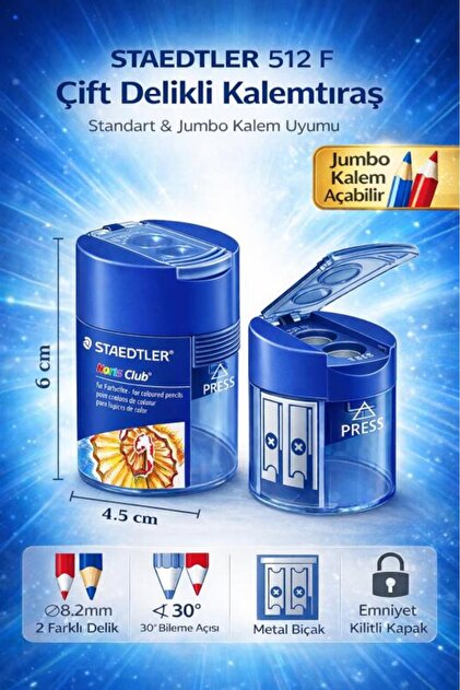 Kalemtıraş Çift Bölmeli Jumbo Açar Norıs Club Desıgn 512 128