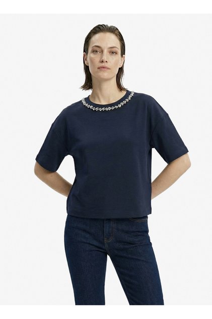 Lacivert Kadın Loose Fit T-Shirt F6SL-TST0133