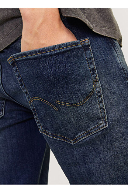 Jack & Jones Koyu Mavi Erkek Tapered Fit Denim Pantolon 12158610