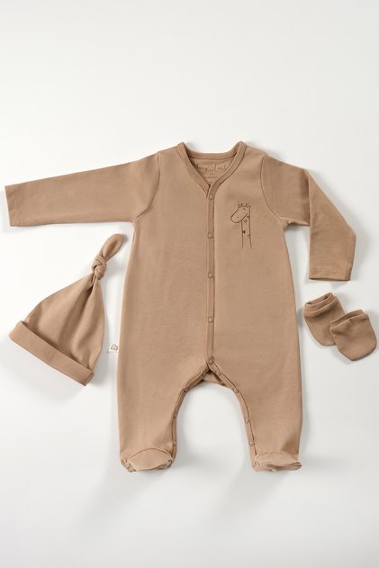 Cute Giraffe Organic Mini Newborn Baby Set - 3 Pieces | Mini Doll Set