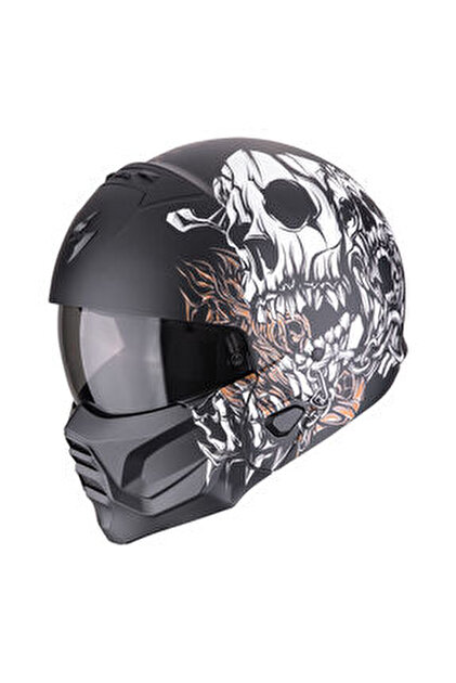 Scorpion EXO COMBAT 2 Graphite Modüler Motosiklet Kaskı Koyu Gri