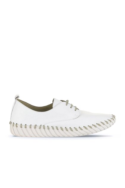 Shoes Haki Deri Kadın Düz Ayakkabı 01wq0200