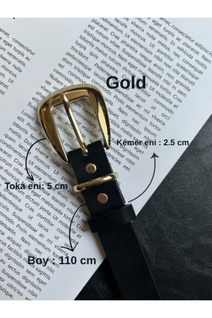 Jewel Plain Patterned Suede Women's Gold Buckled Belt Jacket Belt Dress Belt Trouser Belt