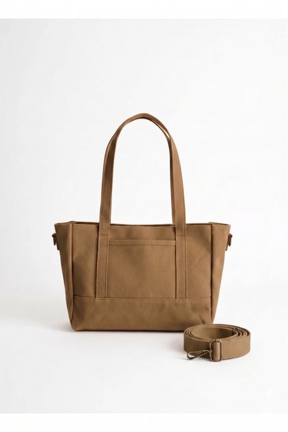 Waxed Canvas Tote Shoulder Bag and Handbag (Adjustable Additional Strap)