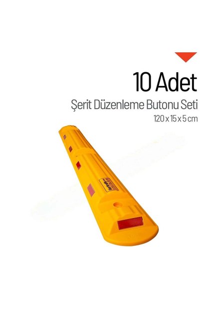 10`lu Şerit Düzenleme Butonu 120x15x5 cm, Otopark Araç Park Yeri Ayırıcı