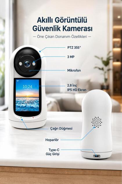 Torima Bebek Kamerası Hareket Algılama Monitörlü Full Hd Smart Ip