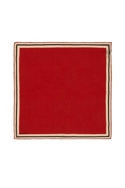 Plain Silk Handkerchief with Burgundy Border