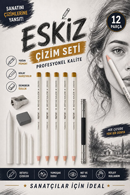 Genel Markalar Tinted Charcoal Pencil 6'lı Blister Set (renkli