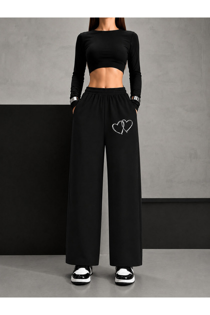 Women's Wide Leg 100% Cotton Trousers Urban Casual Style