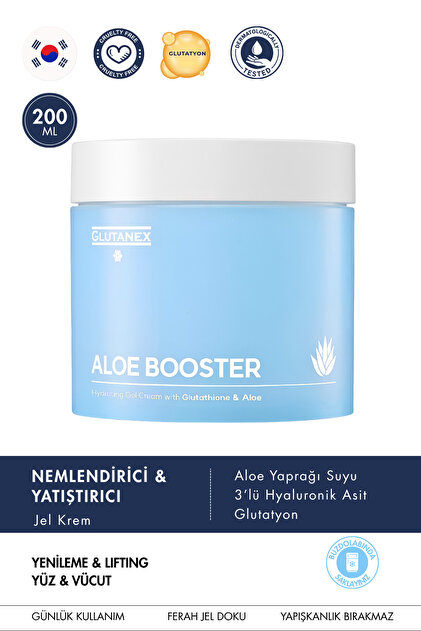 GLUTANEX Aloe Booster 200 ml– Nemlendirici Jel Krem | Aloe Vera