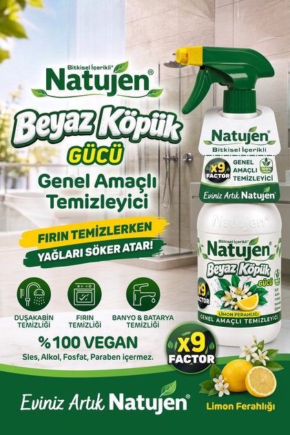 Genel Amaçlı Temizleyici Beyaz Köpük Gücü Limon Ferahlığı X9 Factor 1000 ml.