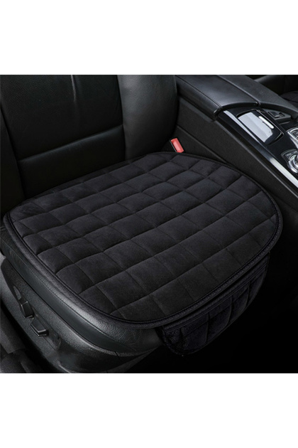 Black Universal Winter Warm Car Seat Cover Cushion Anti-slip Front Chair Seat Breathable Pad Car Sea