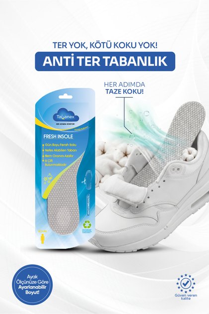 Fresh Insole Tabanlık – Anti Ter, Terletmez, Serin Tutar, Ferah Koku Destekli