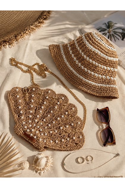 Straw Bag Hat Set | Summer Beach Bag Women's Accessory Set