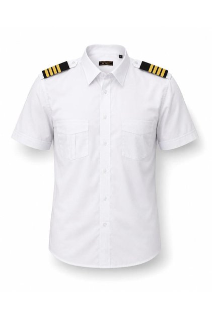 Pilot Shirt Short Sleeve Polyester Water Repellent Fabric