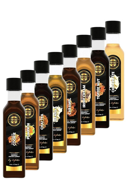 8’li Avantajlı Yeni Özel Seri Gerçek Şeker Pancarı Aromalı Kahve Ve Kokteyl Şurubu Seti (8X60ML)